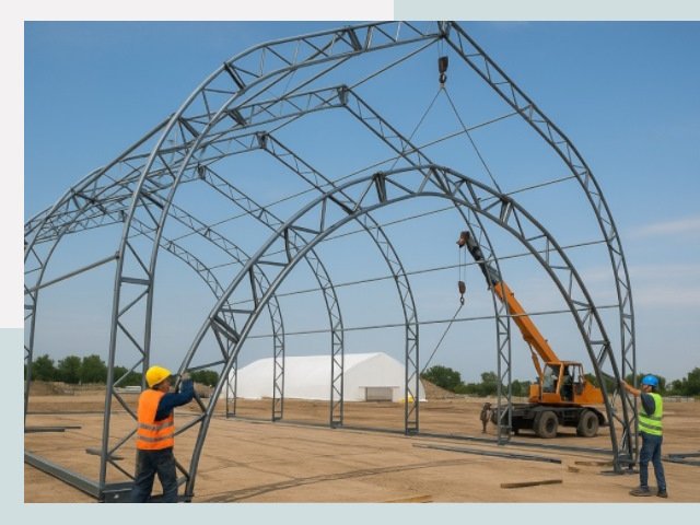 Монтаж ангаров в Гусь-Хрустальном от 642 руб. - Надежно и быстро